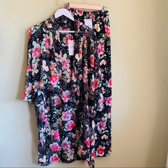 NWT ZARA WOMAN Floral Wide Straight Leg Pants - Picture 3 of 8